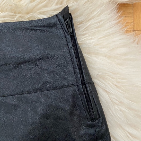 Black Leather Mini Skirt - Picture 3 of 5